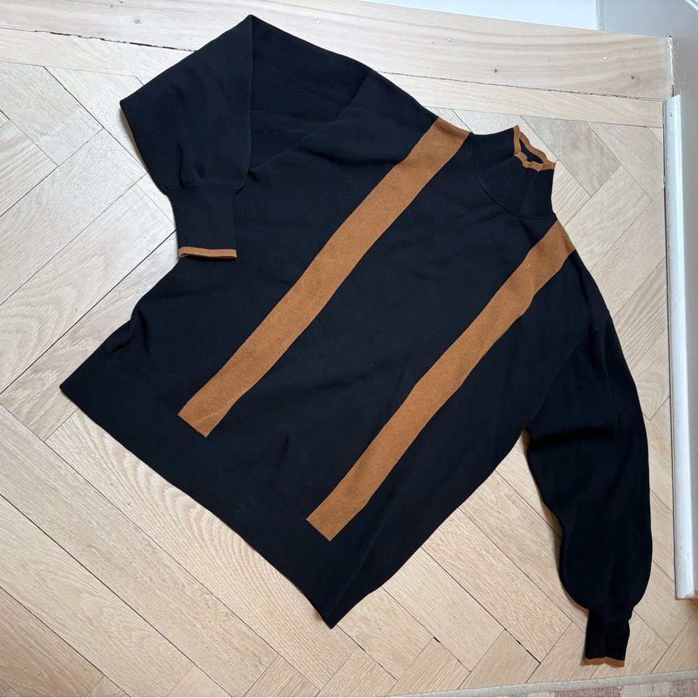 Men's Black and Brown Sweater